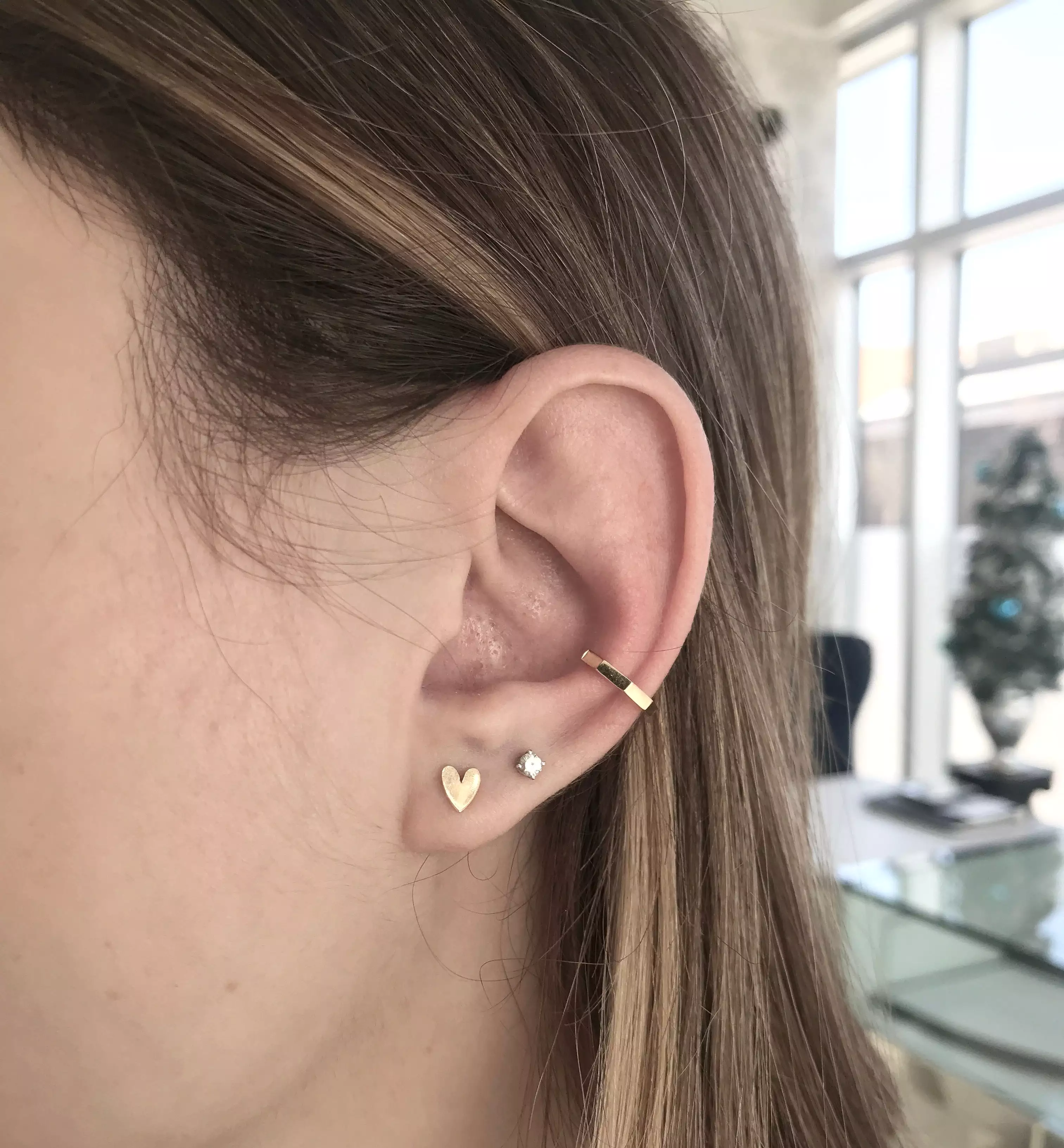 10k Square Ear Cuff