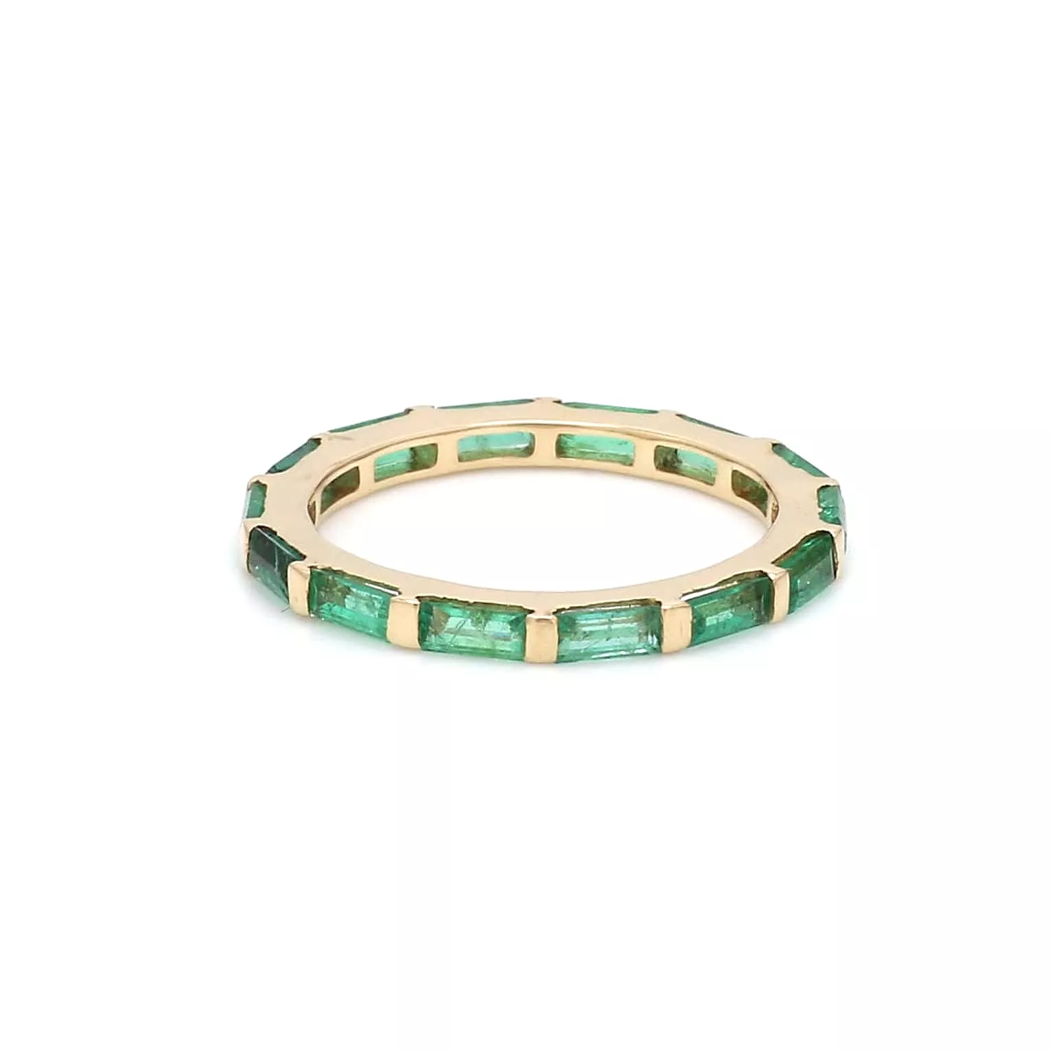 14K & 18K Gold East West Emerald Eternity Ring