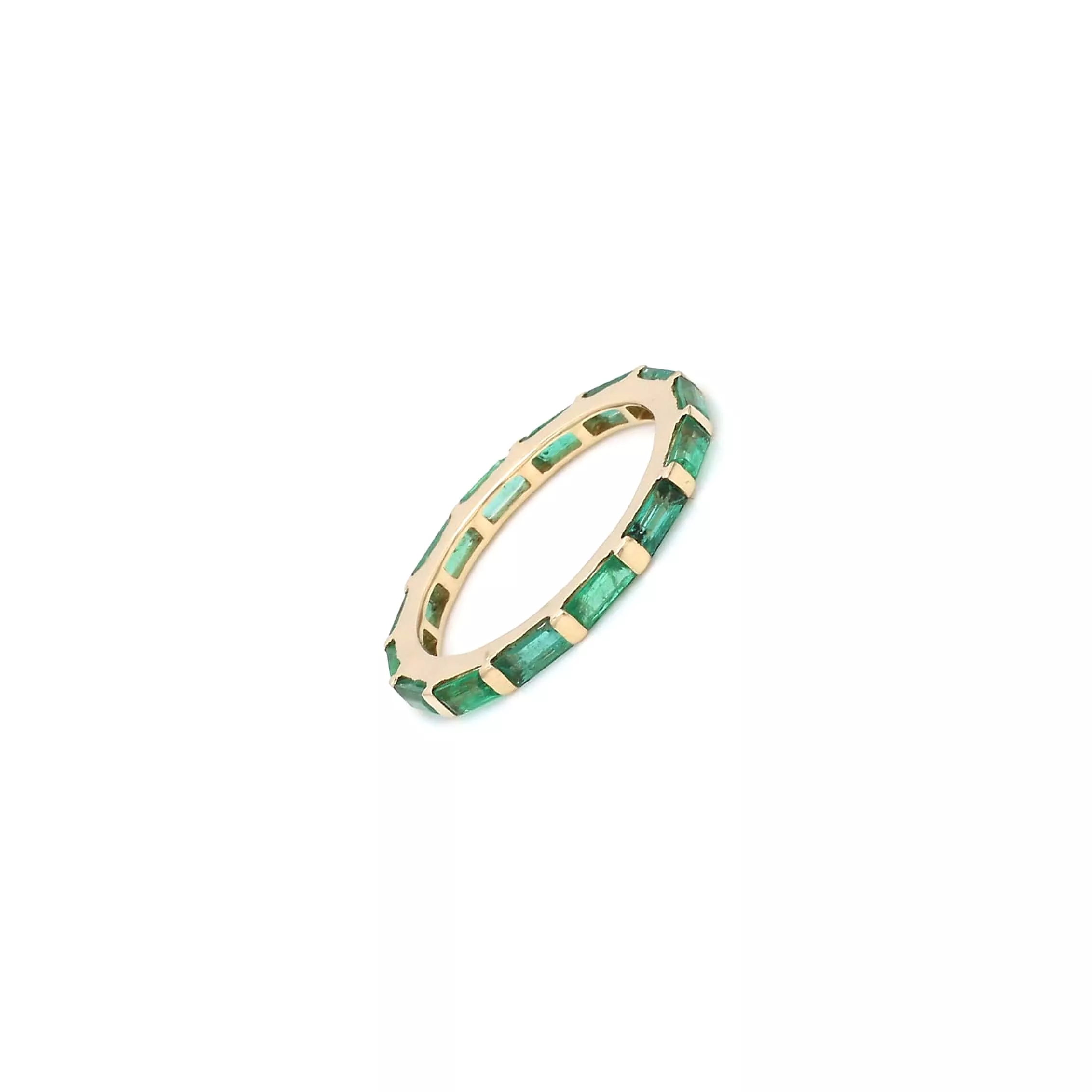 14K & 18K Gold East West Emerald Eternity Ring