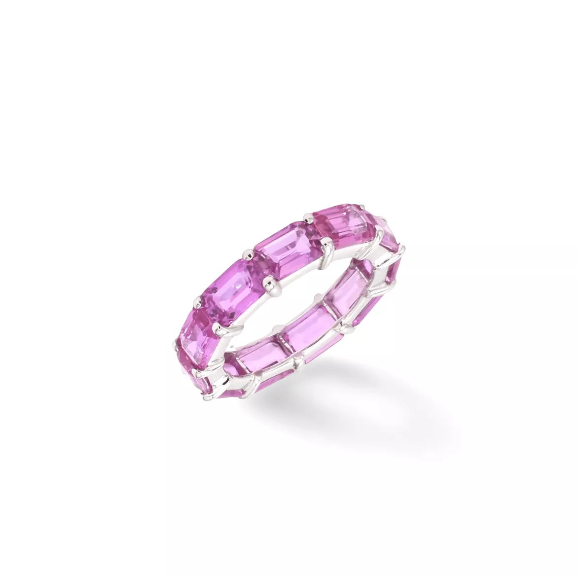 14K & 18K Gold East West Pink Sapphire Eternity Ring