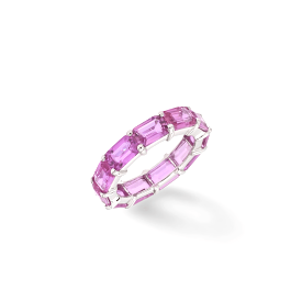 14K & 18K Gold East West Pink Sapphire Eternity Ring