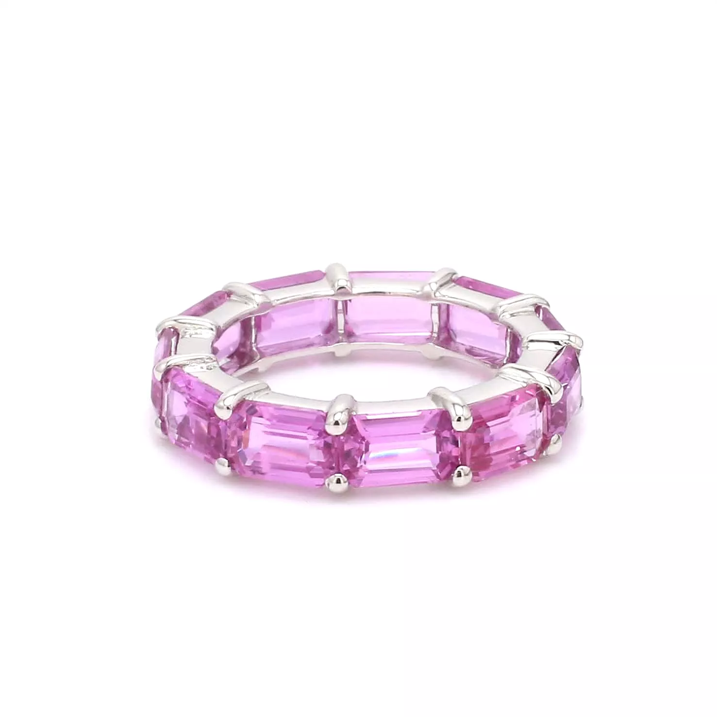 14K & 18K Gold East West Pink Sapphire Eternity Ring