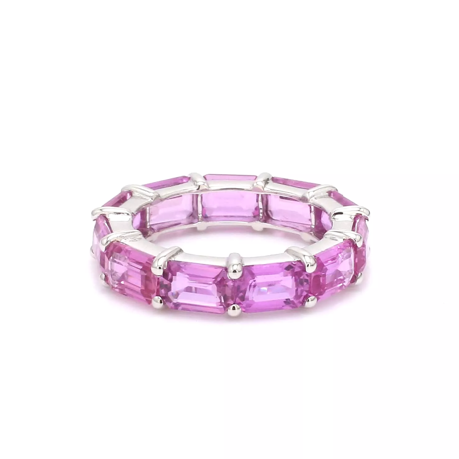 14K & 18K Gold East West Pink Sapphire Eternity Ring