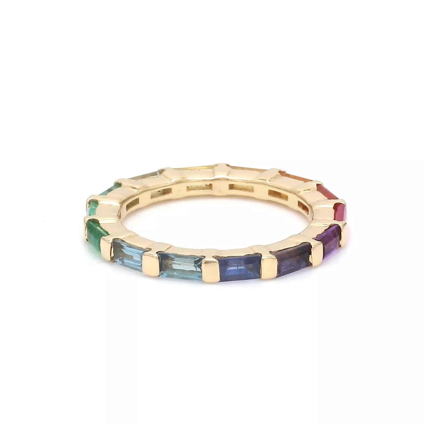 14K & 18K Gold East West Rainbow Eternity Ring