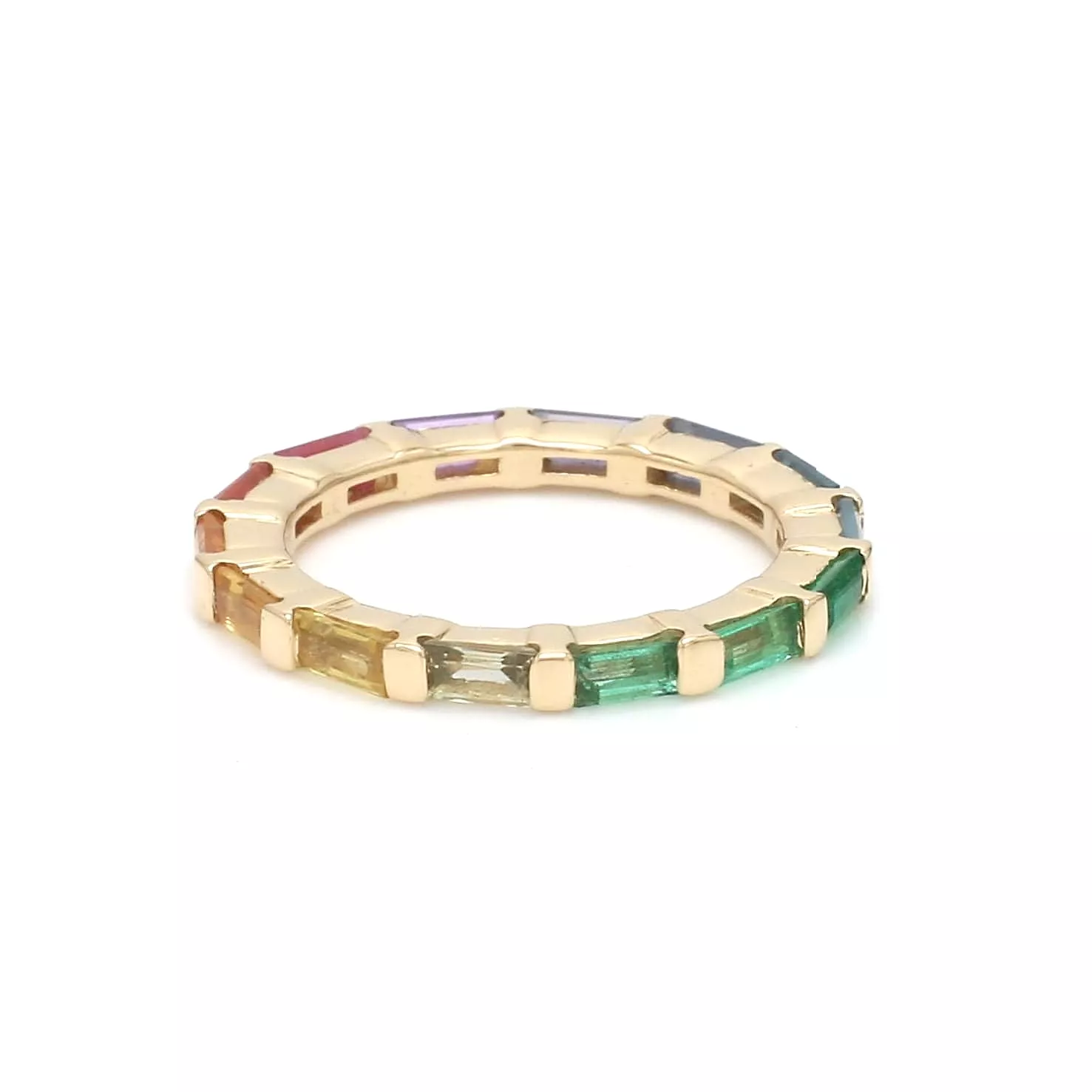 14K & 18K Gold East West Rainbow Eternity Ring