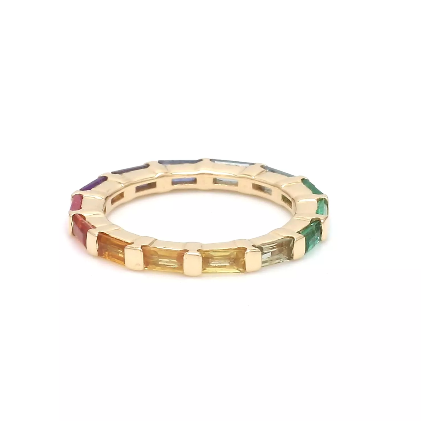 14K & 18K Gold East West Rainbow Eternity Ring