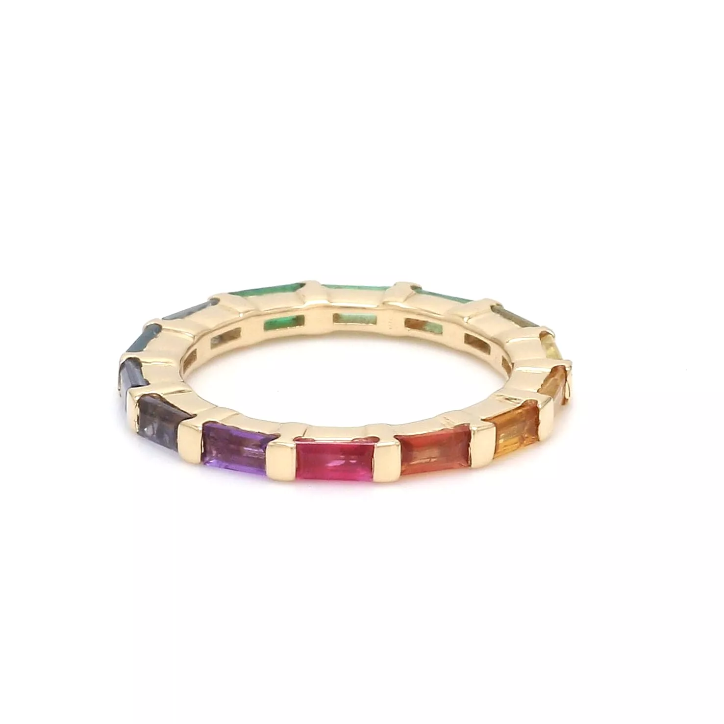 14K & 18K Gold East West Rainbow Eternity Ring