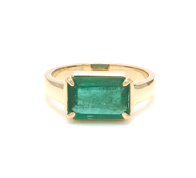 14K & 18K Gold Emerald East West Ring