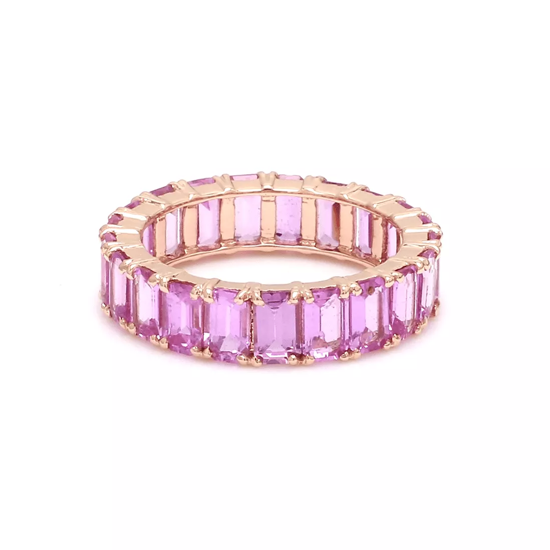 14K & 18K Gold Pink Sapphire Eternity Band