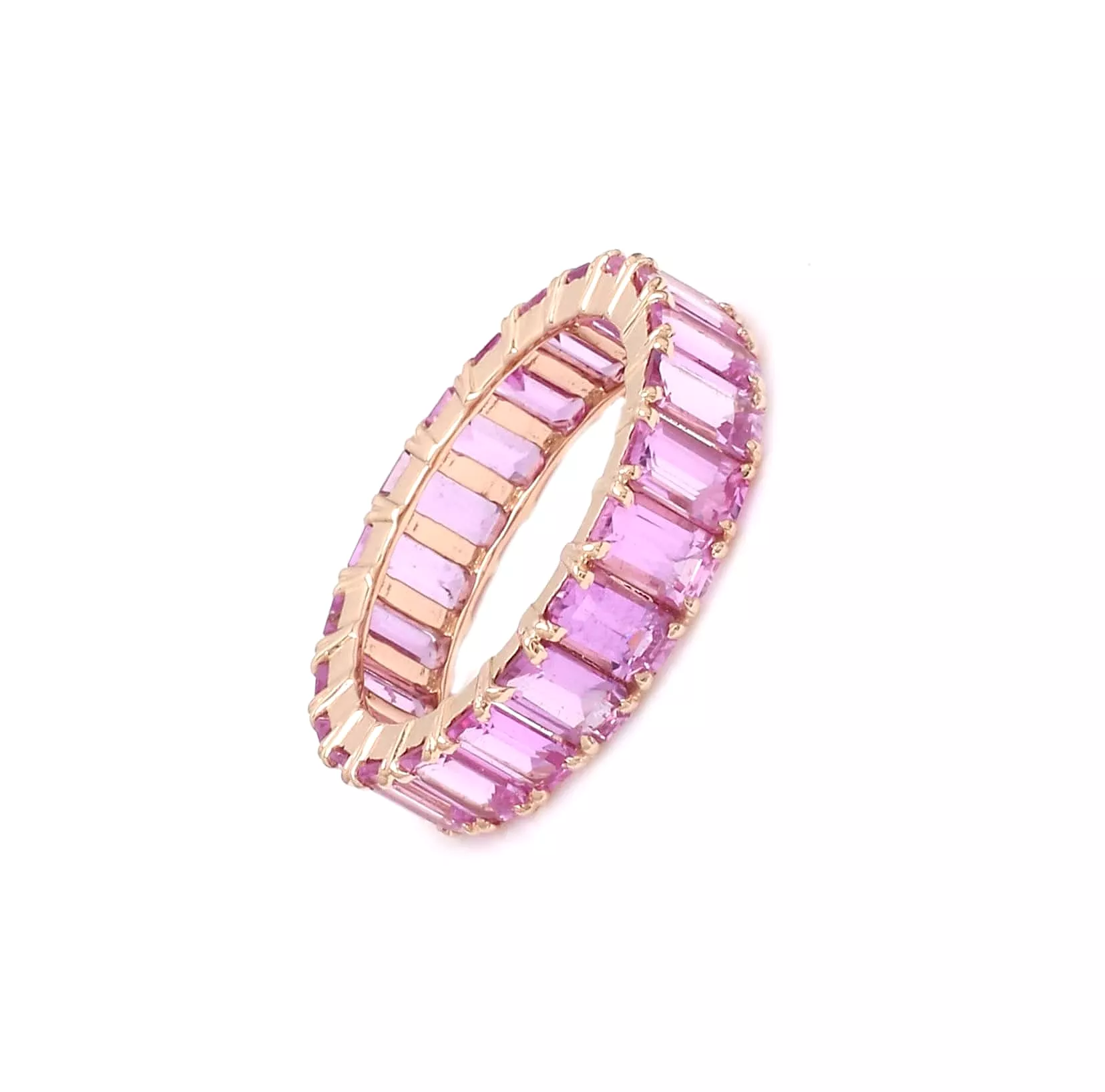 14K & 18K Gold Pink Sapphire Eternity Band