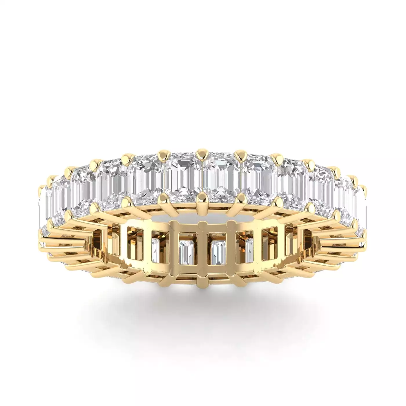 14K Gold Emerald Cut Diamond Eternity Ring Lab Grown