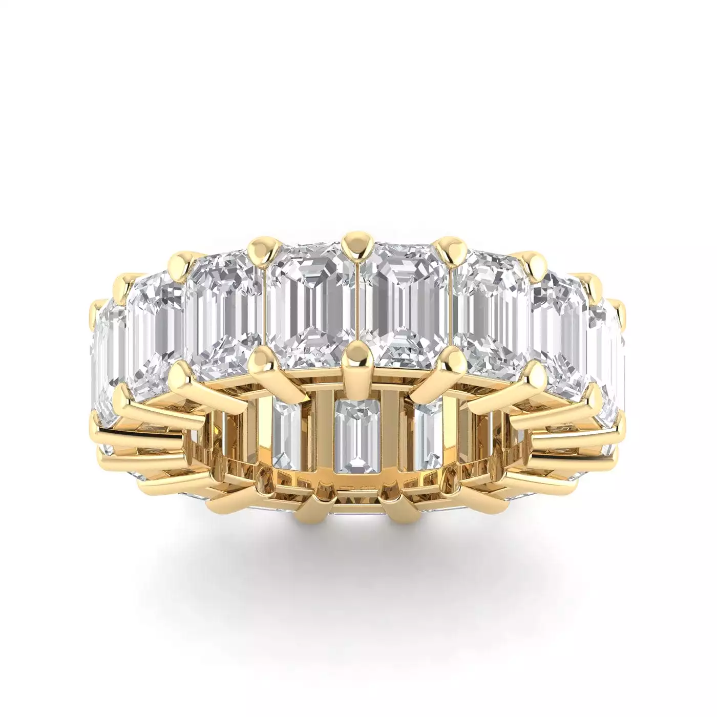 14K Gold Emerald Cut Diamond Eternity Ring Lab Grown