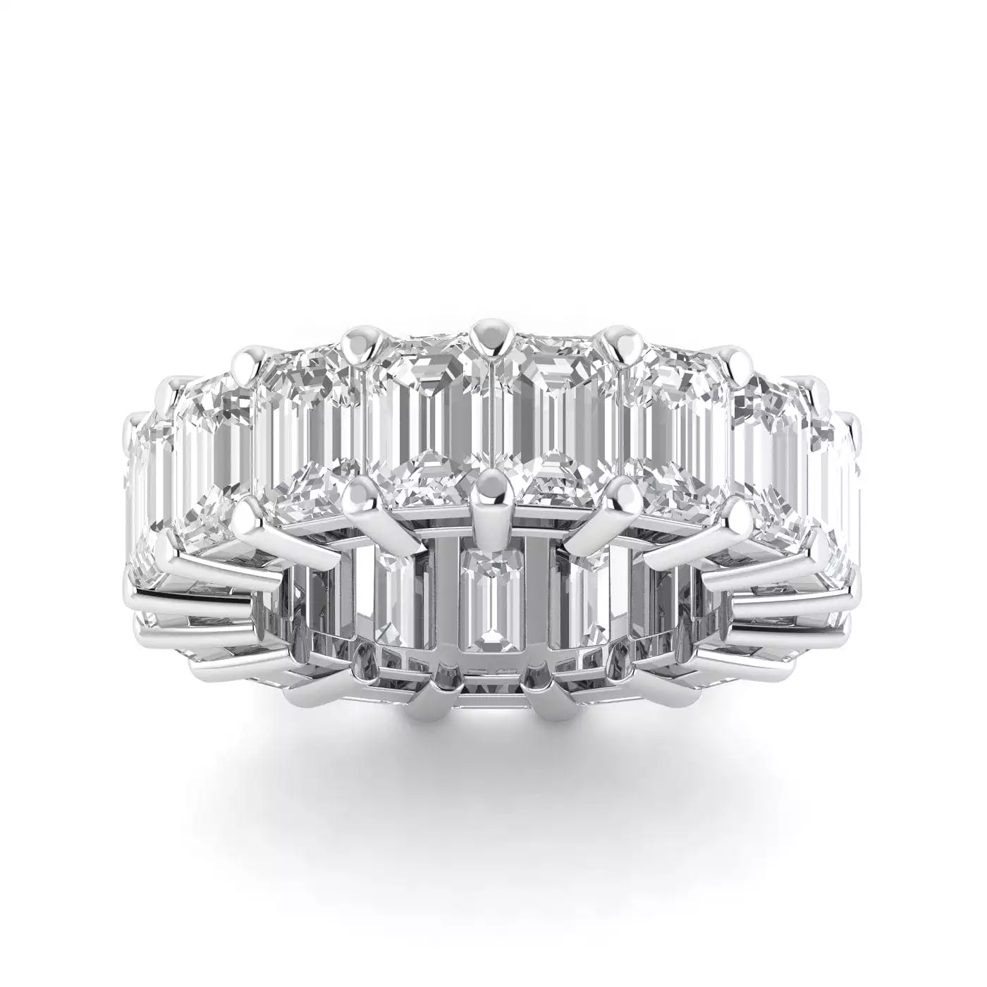 14K Gold Emerald Cut Diamond Eternity Ring Lab Grown