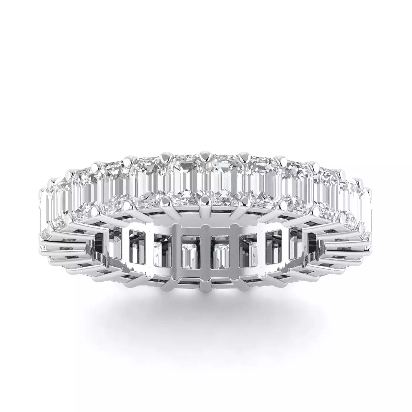 14K Gold Emerald Cut Diamond Eternity Ring Lab Grown