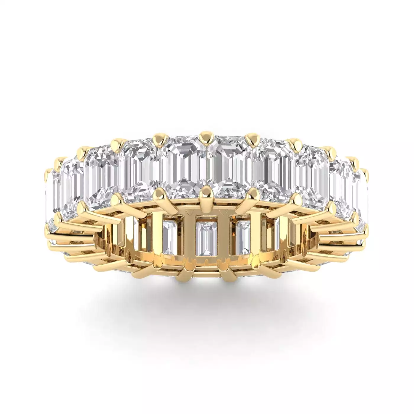 14K Gold Emerald Cut Diamond Eternity Ring Lab Grown