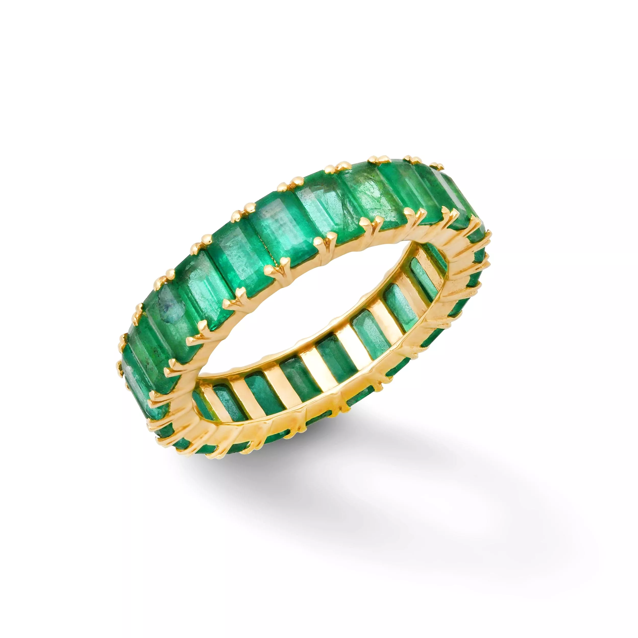 14K or 18K Gold Emerald Eternity Band