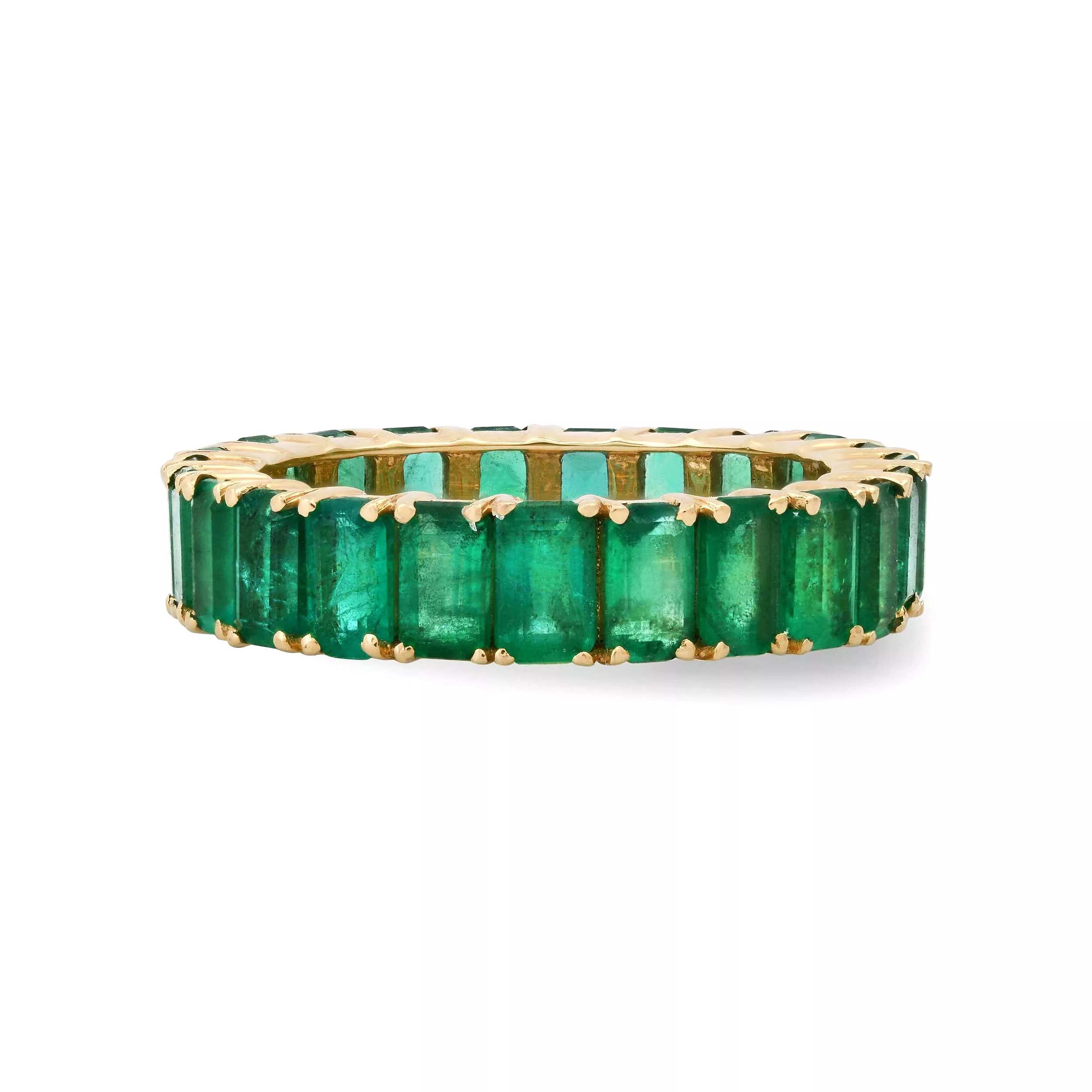 14K or 18K Gold Emerald Eternity Band