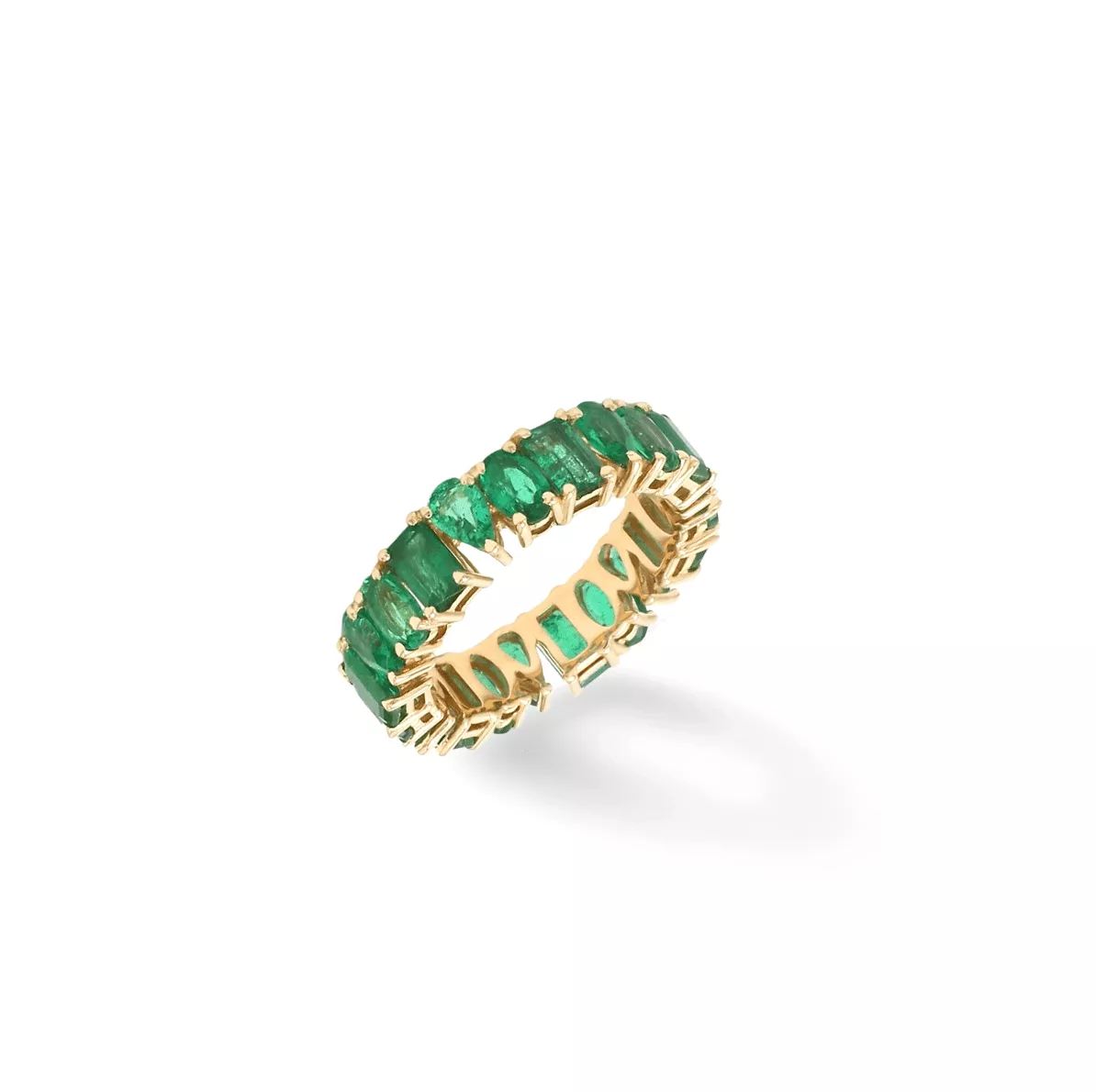 14K or 18K Gold Emerald Multi-shape Eternity Band