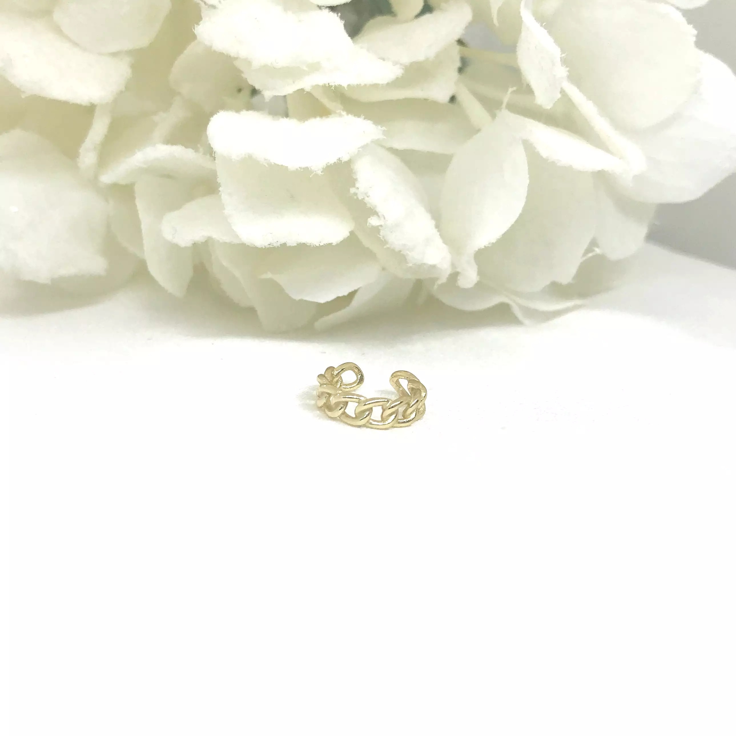 14K/925 Vermeil Curb Ear Cuff