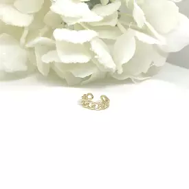 14K/925 Vermeil Curb Ear Cuff