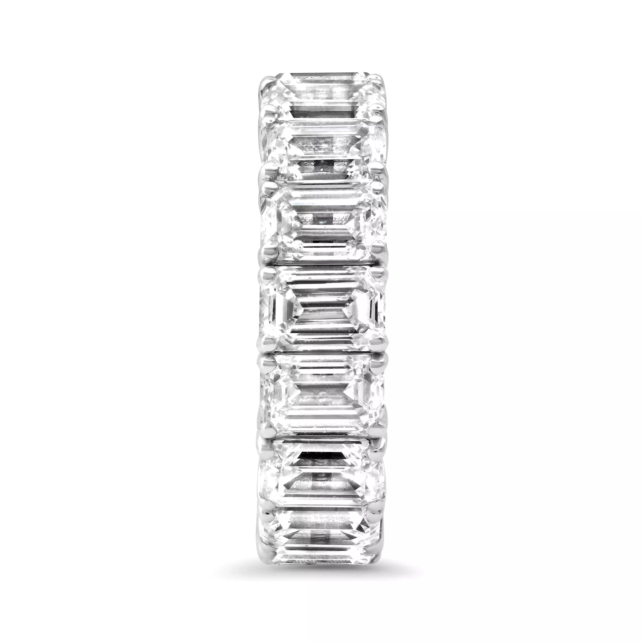 18K Gold Stretch & Stack Emerald Cut Diamond Eternity Rings, Lab Grown Diamonds