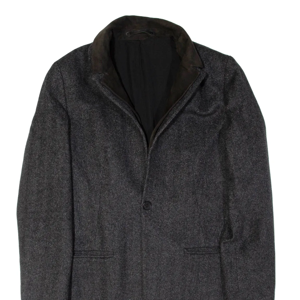 ALL SAINTS Mens Trench Jacket Grey Wool L