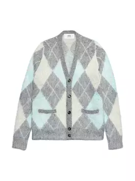 Ami Argyle Brushed Cardigan UKC018.KN0030