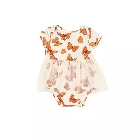 Angel Dear Twirly S/S Tutu Bodysuit Dress - Mariposa Monarca