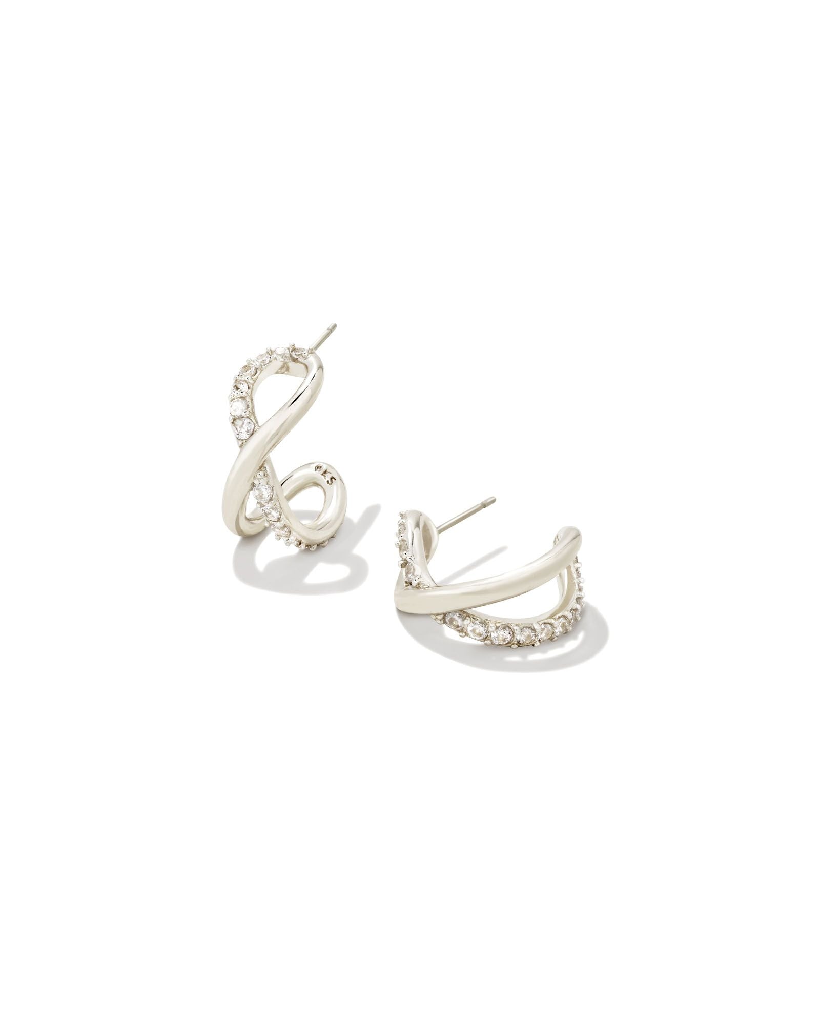 Annie Infnty Hug Ear White Crystal Earrings