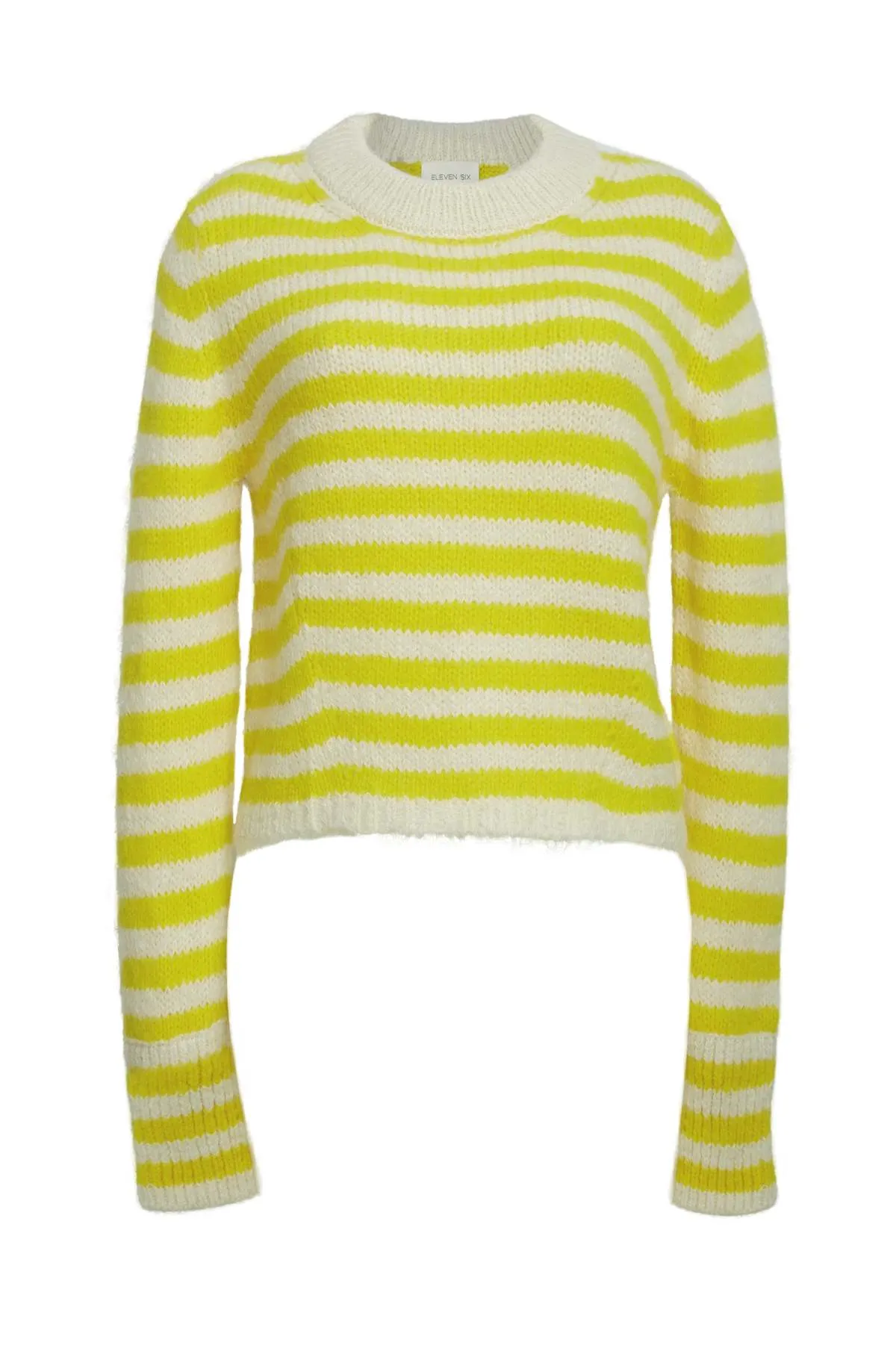 Ava Stripe Sweater - Ivory/Citron