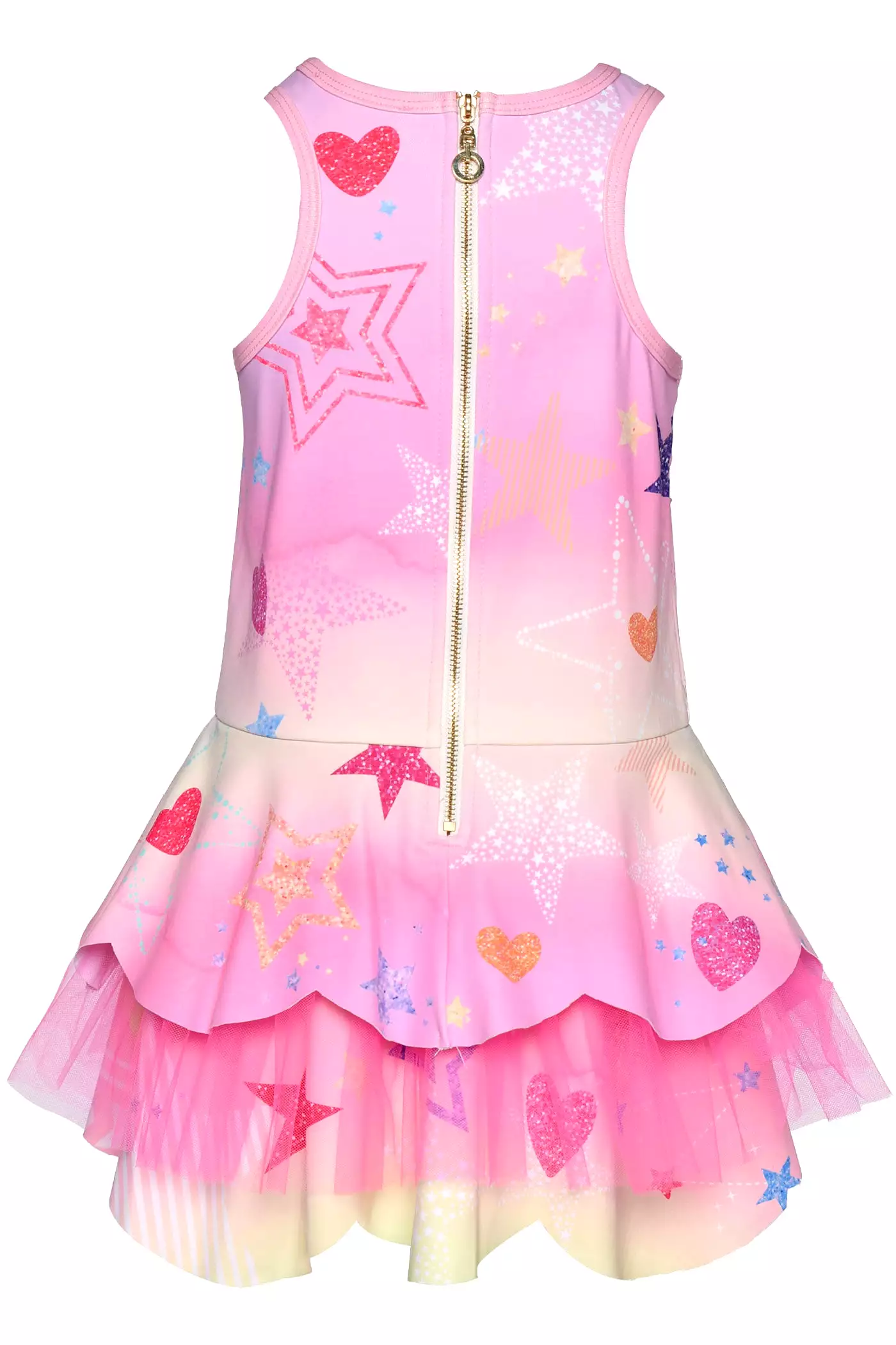 Baby Sara Printed Scallop Tutu Pink Multi Dress