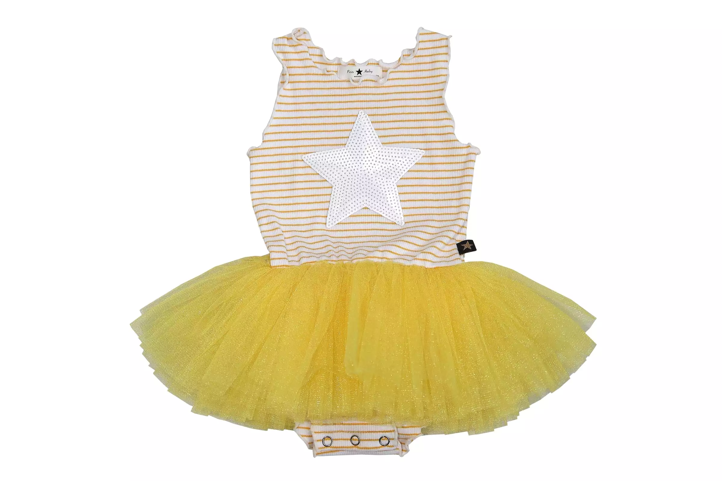 Baby Stripe Star Tutu Dress - Yellow