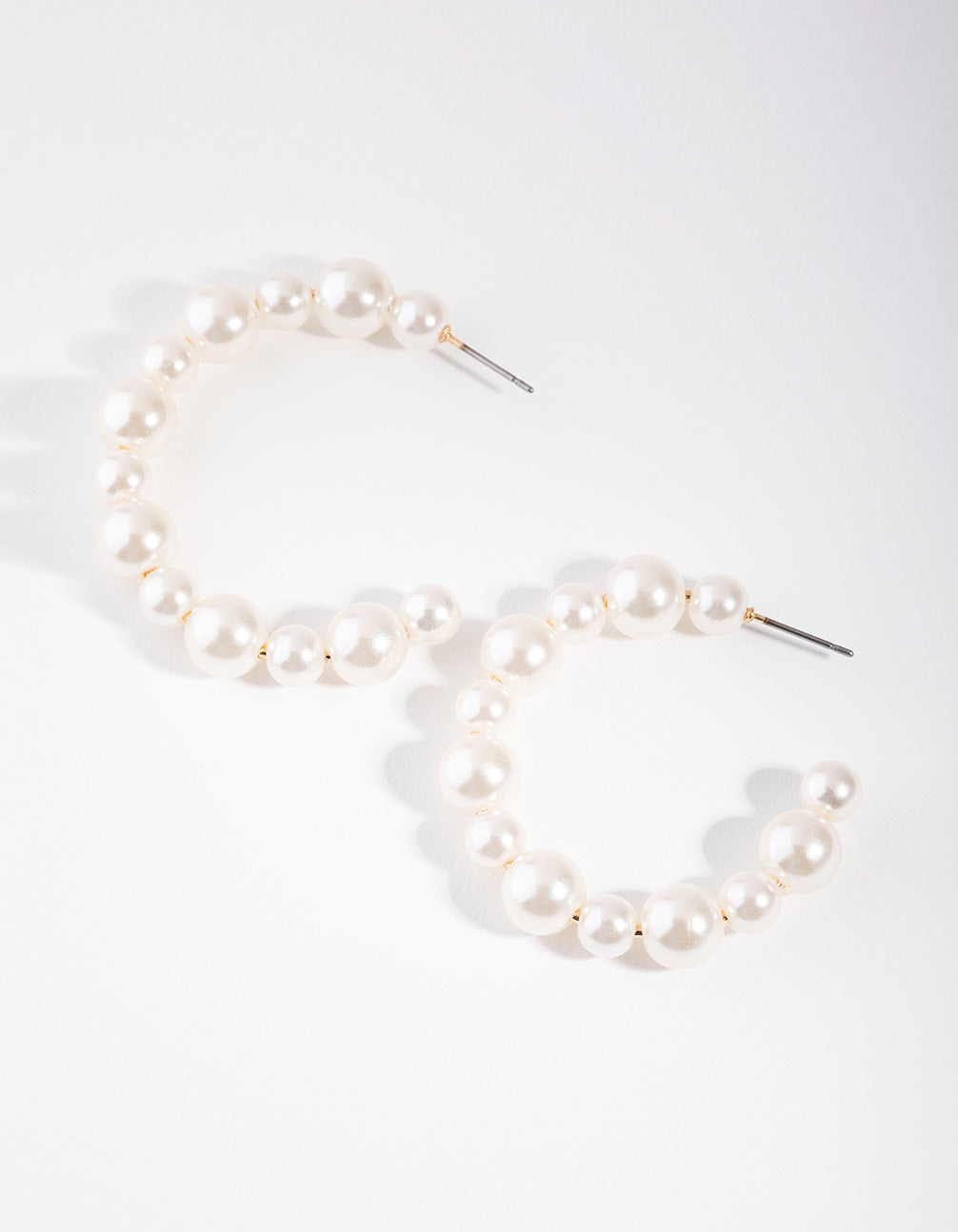 Beaded Pearl Hoop Earrings