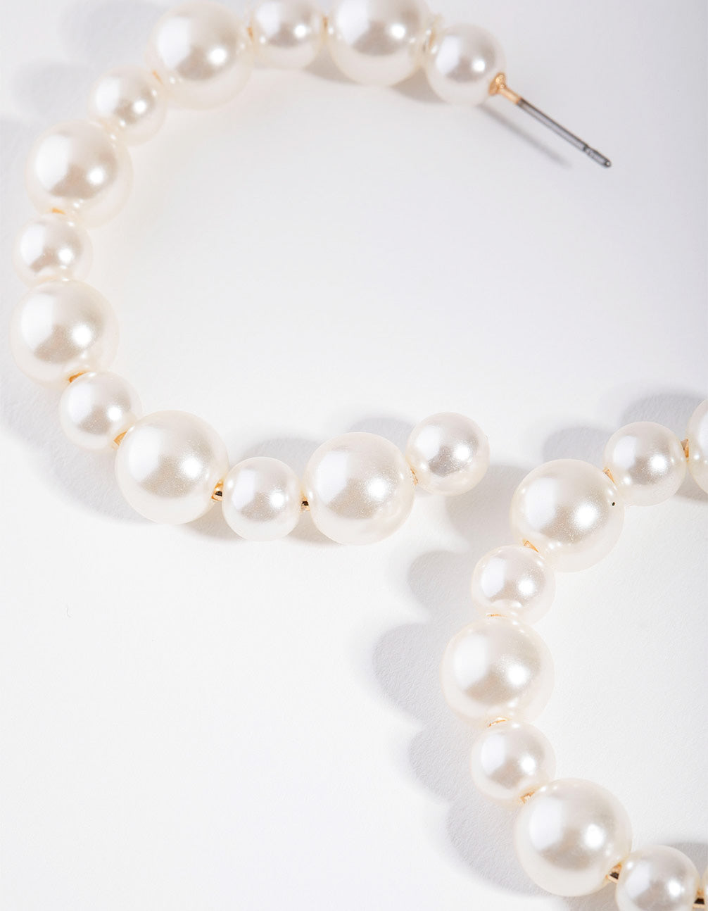 Beaded Pearl Hoop Earrings