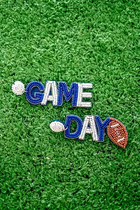 Blue & White Beaded Gameday Drops