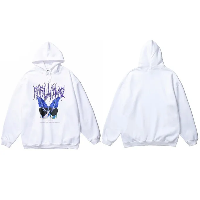 Blue Morpho Butterfly Pullover Hoodie