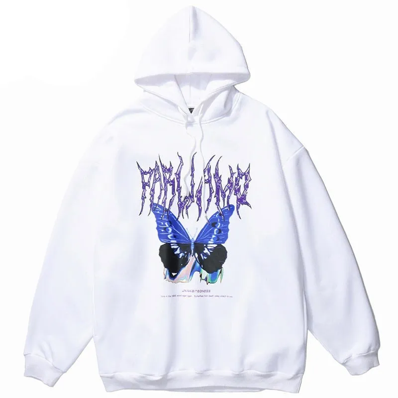 Blue Morpho Butterfly Pullover Hoodie