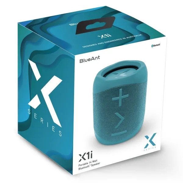 BlueAnt X1i Portable Bluetooth Speaker Compact 14W 10 Hours Play Time Ocean Blue