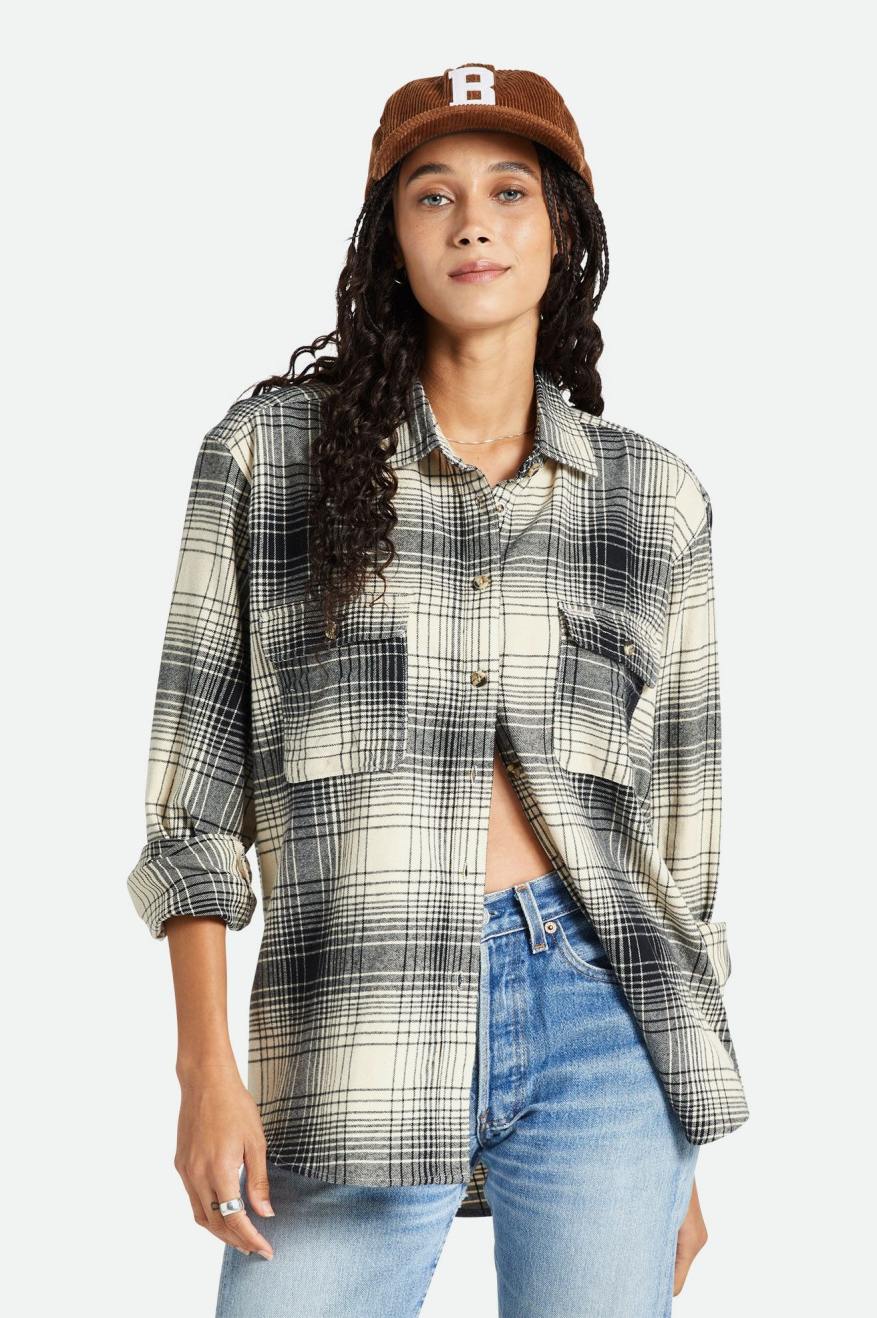 Bowery Boyfriend Flannel - Biscotti/Black