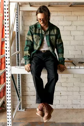 Bowery Heavyweight Flannel - Pine Needle/Olive Surplus