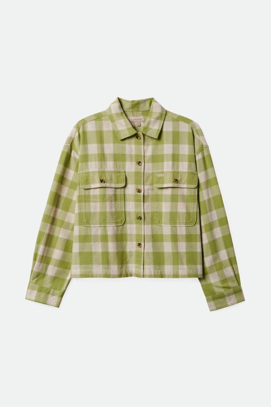 Bowery Women's Lightweight L/S Flannel - Pear/Whitecap