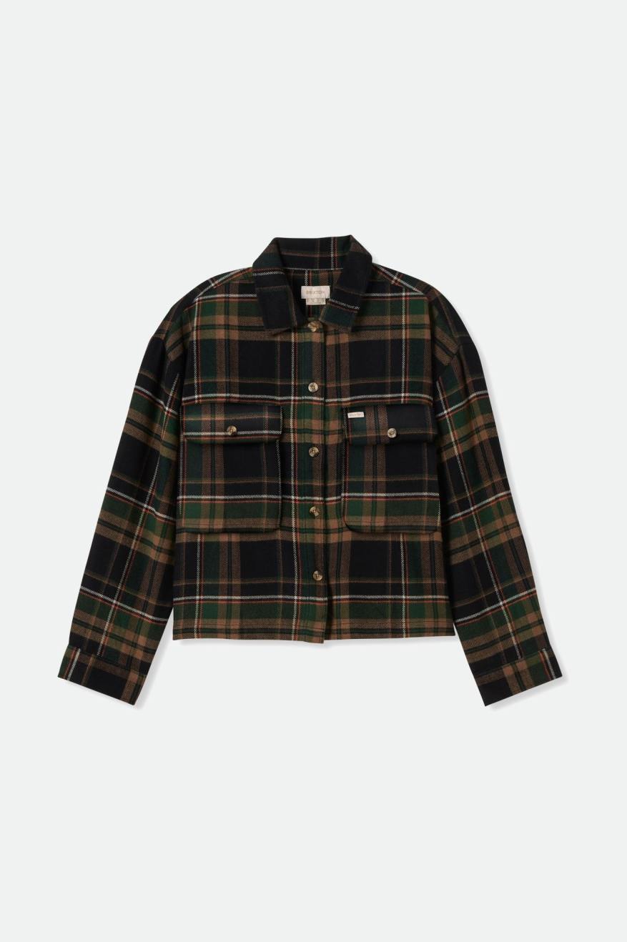 Bowery Women's L/S Flannel - Black/Pine Needle