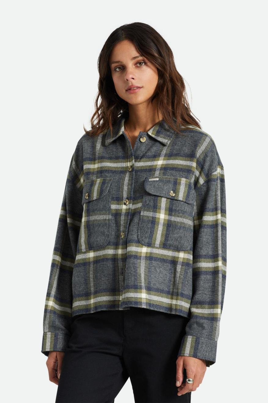 Bowery Women's L/S Flannel - Washed Navy