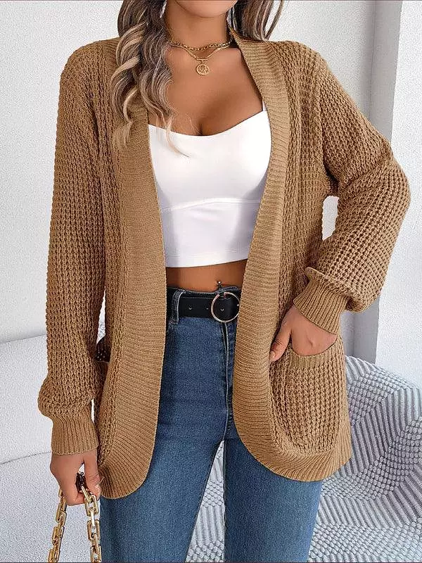 Casual Pocket Women Knitted Cardigan Sweater