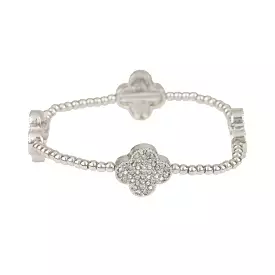 Ccbball Rhinestone Flower Elastic Bracelet