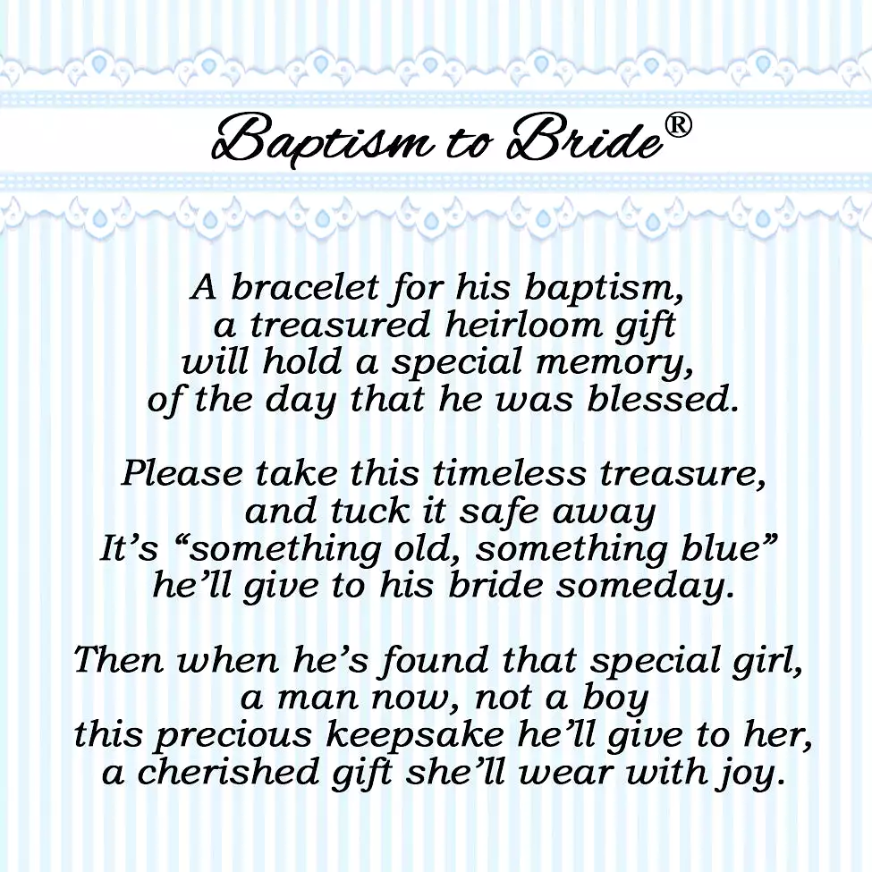 Cherished Moments - Boy's Baptism to Bride Sterling Silver Baptism Bracelet