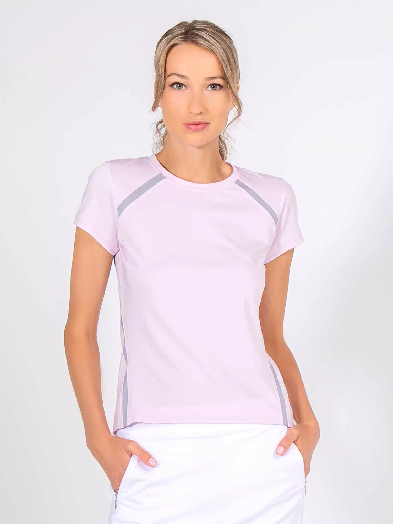 Classic Short Sleeve Crew Neck - Ice Pink Combo