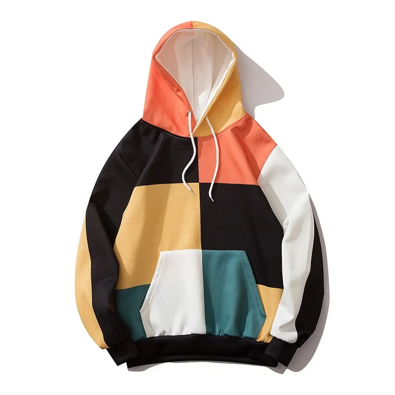 Classical Color Block Pullover Hoodie