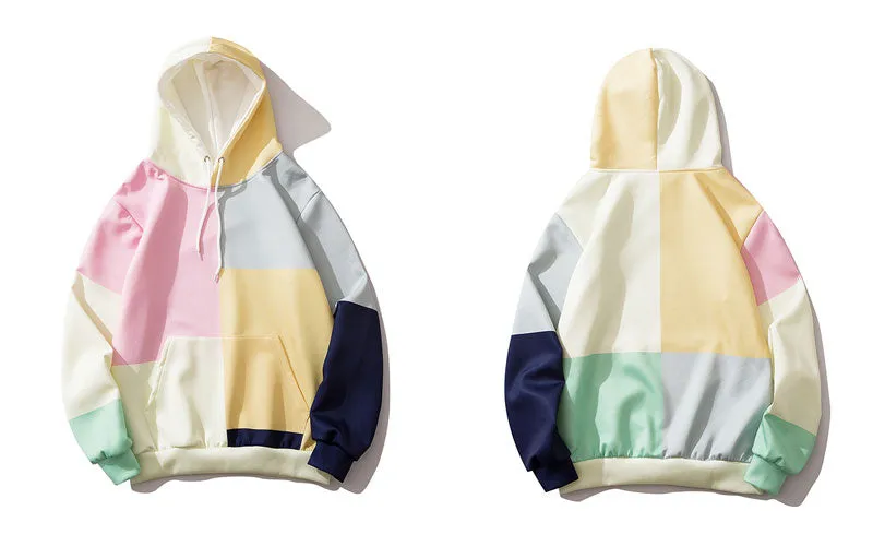 Classical Color Block Pullover Hoodie