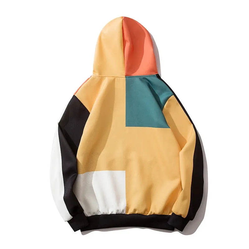 Classical Color Block Pullover Hoodie